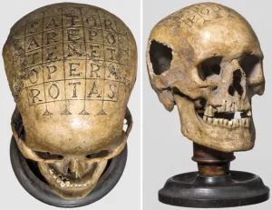 a-16th-century-german-oath-skull-a-human-skull-on-which-v0-mn1qejngzplb1