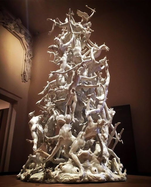 Fall of the Rebel Angels, carved out of a single piece of marble in ...