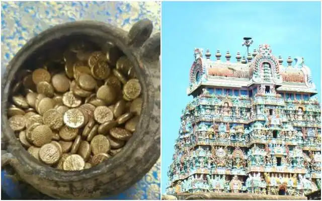 505 Gold coins found during renovation work at Jambukeswarar Temple in Tamil Nadu