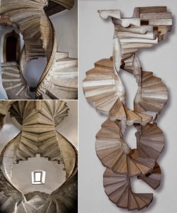 this double spiral staircase