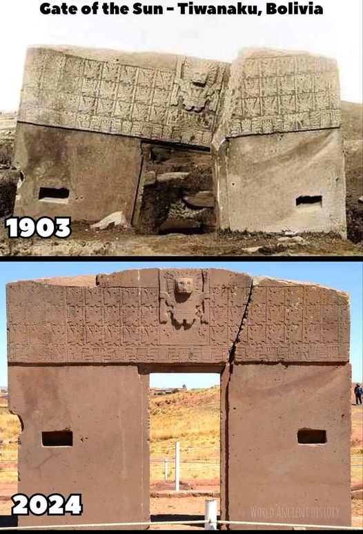 The "Gate of the Sun" at the ancient city of Tiwanaku in Bolivia.