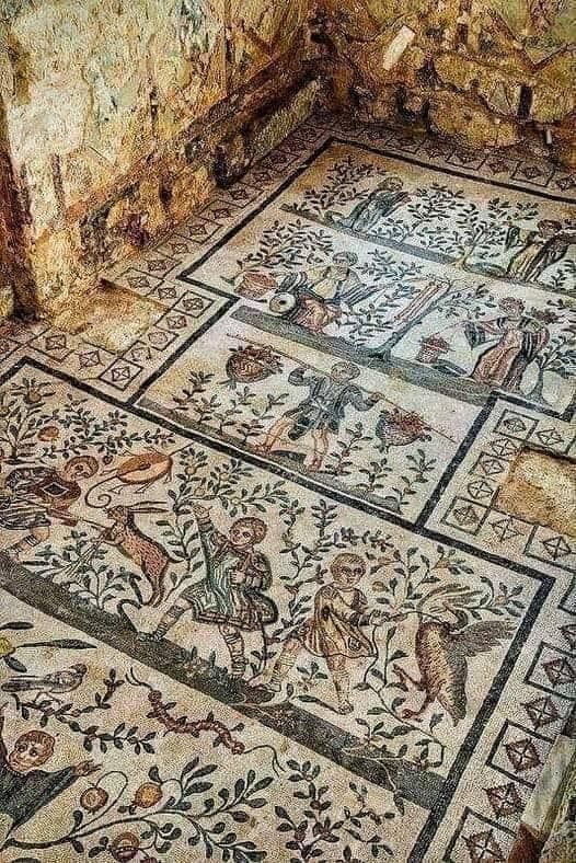 Magnificent Roman floor mosaic of the Villa Romana del casale in Piazza Armerina