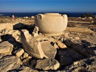 The excavation of the giant Amathus vase from Cyprus